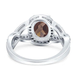 Oval Natural Stone Infinity Twisted Ring