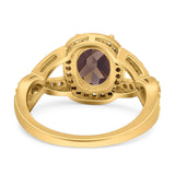 Oval Natural Stone Infinity Twisted Ring