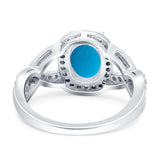 Oval Natural Stone Infinity Twisted Ring