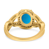 Oval Natural Stone Infinity Twisted Ring