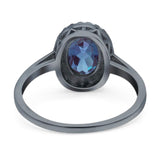 Art Deco Oval Natural Stone Wedding Ring
