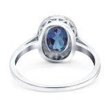 Art Deco Oval Natural Stone Wedding Ring