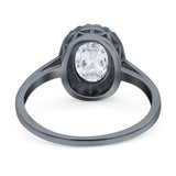 Art Deco Oval Natural Stone Wedding Ring