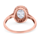 Art Deco Oval Natural Stone Wedding Ring