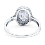 Art Deco Oval Natural Stone Wedding Ring