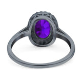 Art Deco Oval Natural Stone Wedding Ring