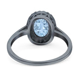 Art Deco Oval Natural Stone Wedding Ring