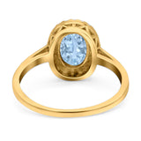 Art Deco Oval Natural Stone Wedding Ring