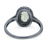 Art Deco Oval Natural Stone Wedding Ring