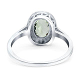 Art Deco Oval Natural Stone Wedding Ring