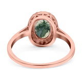 Art Deco Oval Natural Stone Wedding Ring