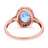 Art Deco Oval Natural Stone Wedding Ring