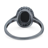 Art Deco Oval Natural Stone Wedding Ring