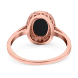 Art Deco Oval Natural Stone Wedding Ring