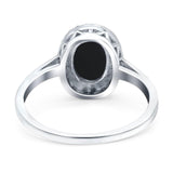 Art Deco Oval Natural Stone Wedding Ring