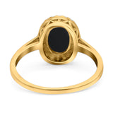 Art Deco Oval Natural Stone Wedding Ring