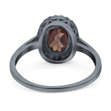 Art Deco Oval Natural Stone Wedding Ring