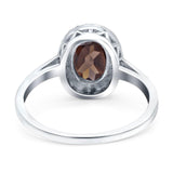 Art Deco Oval Natural Stone Wedding Ring