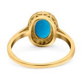 Art Deco Oval Natural Stone Wedding Ring