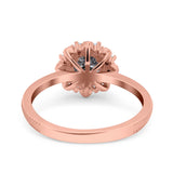 Art Deco Round Natural Stone Floral Ring