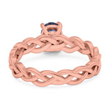 Oval Natural Stone Braided Solitaire Ring