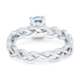 Oval Natural Stone Braided Solitaire Ring