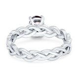 Oval Natural Stone Braided Solitaire Ring