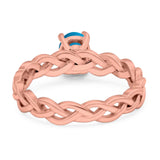 Oval Natural Stone Braided Solitaire Ring
