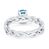 Oval Natural Stone Braided Solitaire Ring