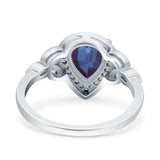 Pear Teardrop Natural Stone Wedding Ring