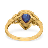 Pear Teardrop Natural Stone Wedding Ring