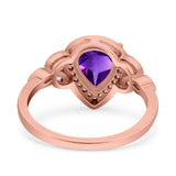 Pear Teardrop Natural Stone Wedding Ring