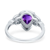 Pear Teardrop Natural Stone Wedding Ring