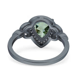 Pear Teardrop Natural Stone Wedding Ring