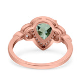 Pear Teardrop Natural Stone Wedding Ring