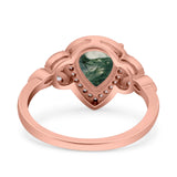 Pear Teardrop Natural Stone Wedding Ring