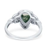 Pear Teardrop Natural Stone Wedding Ring