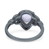 Pear Teardrop Natural Stone Wedding Ring