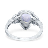 Pear Teardrop Natural Stone Wedding Ring