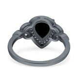 Pear Teardrop Natural Stone Wedding Ring