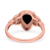 Pear Teardrop Natural Stone Wedding Ring