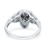 Pear Teardrop Natural Stone Wedding Ring
