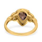 Pear Teardrop Natural Stone Wedding Ring