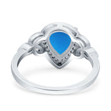 Pear Teardrop Natural Stone Wedding Ring