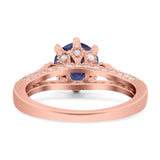 Vintage Style Round Natural Stone Wedding Ring