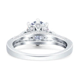 Vintage Style Round Natural Stone Wedding Ring