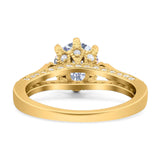 Vintage Style Round Natural Stone Wedding Ring