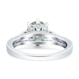Vintage Style Round Natural Stone Wedding Ring