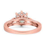 Vintage Style Round Natural Stone Wedding Ring