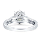 Vintage Style Round Natural Stone Wedding Ring